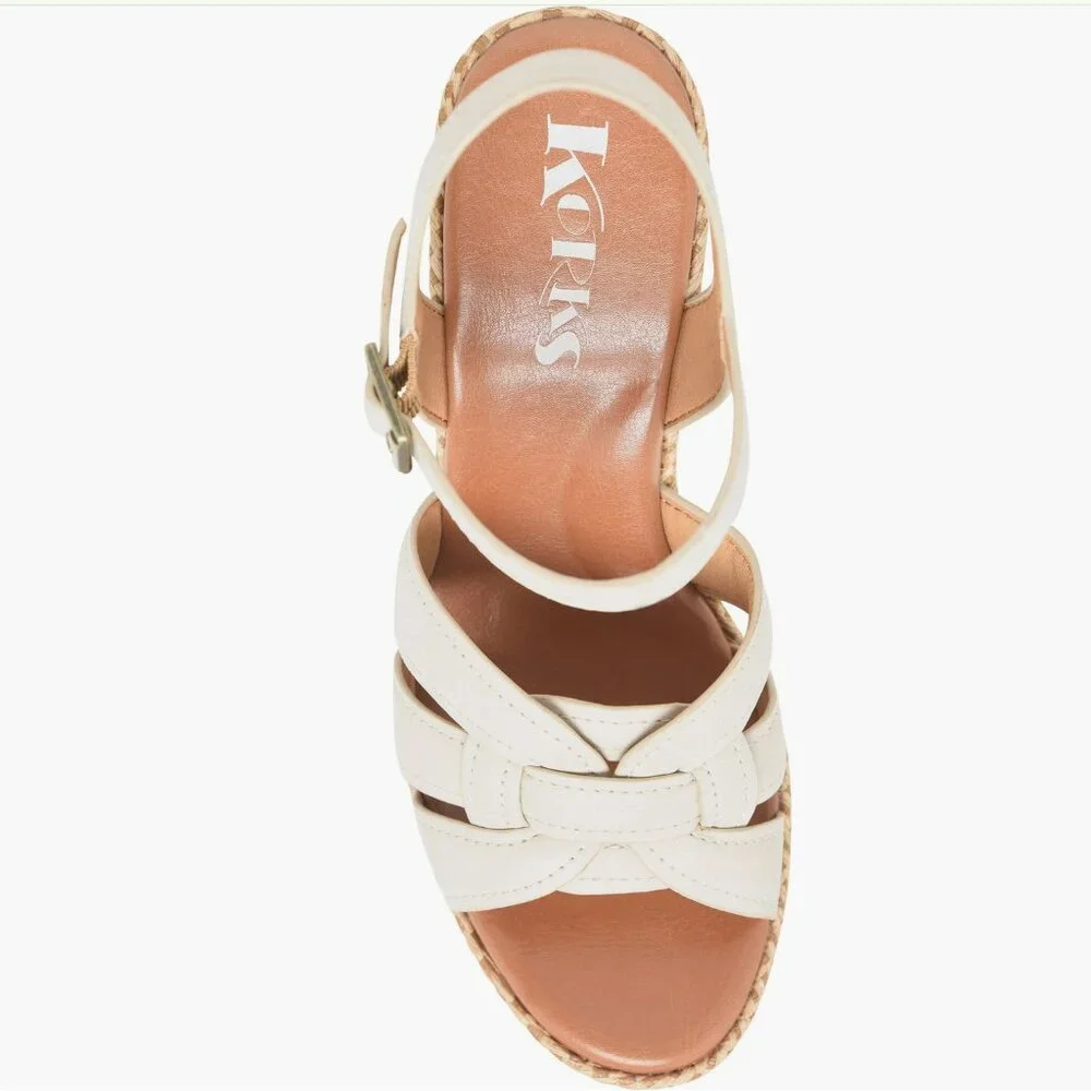 NEW KORKS Dee Wedge Platform (Women) 10M, OFF WHITE